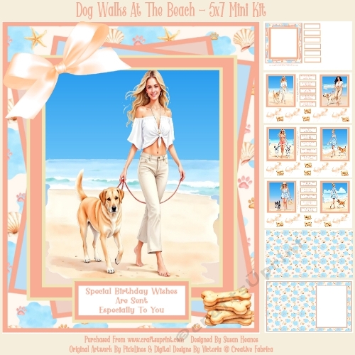 Dog Walks At The Beach - 5x7 Mini Kit