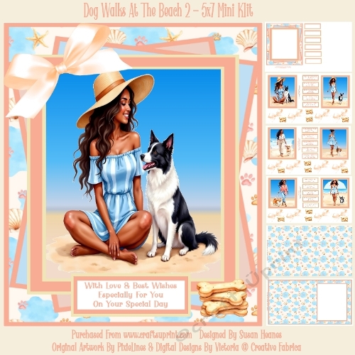 Dog Walks At The Beach 2 - 5x7 Mini Kit