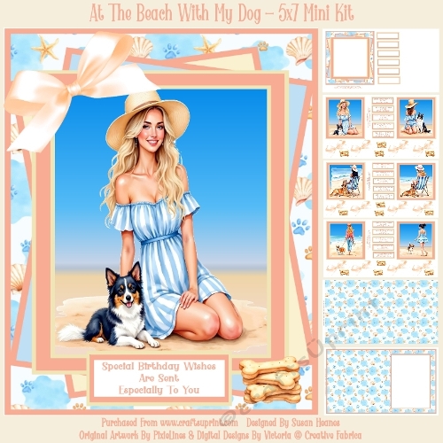At The Beach With My Dog - 5x7 Mini Kit