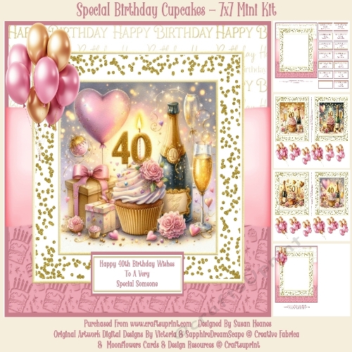 Special Birthday Cupcakes - 7x7 Mini Kit
