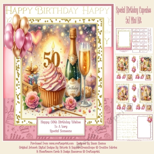 Special Birthday Cupcakes - 5x7 Mini Kit