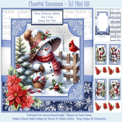Cheerful Snowman - 7x7 Mini Kit