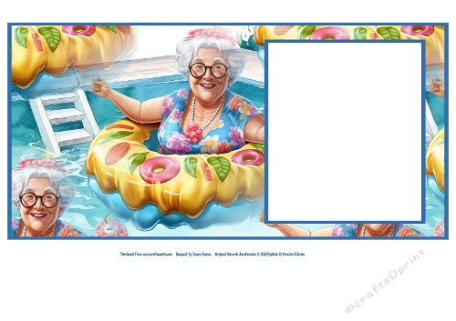 Gran Loves A Dip In The Pool - 6x6 Insert