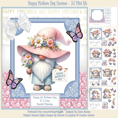 Happy Mothers Day Gnomes - 7x7 Mini Kit