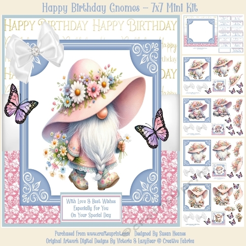 Happy Birthday Gnomes - 7x7 Mini Kit
