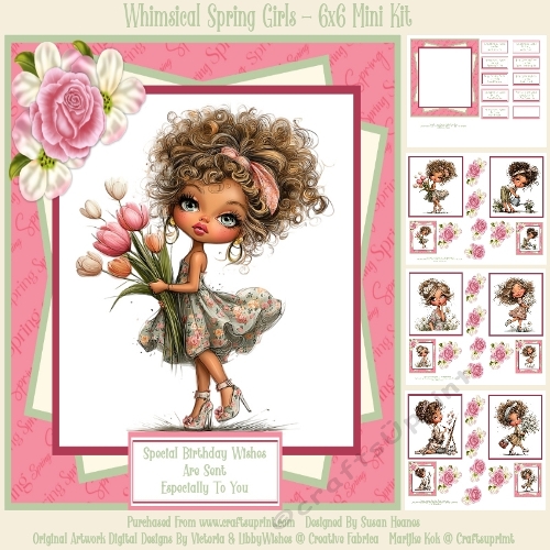 Whimsical Spring Girls - 6x6 Mini Kit