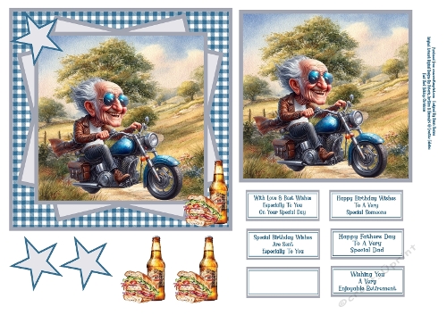 Funny Grandad On His Motorbike - 6x6
