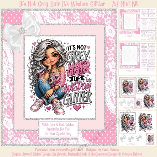 cup1450340_846 - Its Not Grey Hair Its Wisdom Glitter - 7x7 Mini Kit