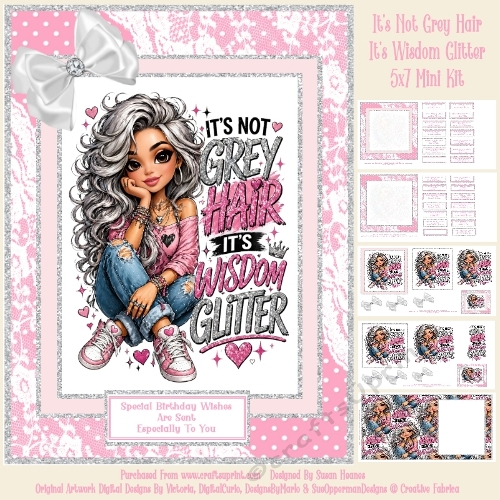 Its Not Grey Hair Its Wisdom Glitter - 5x7 Mini Kit