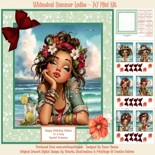 Whimsical Summer Ladies - 7x7 Mini Kit