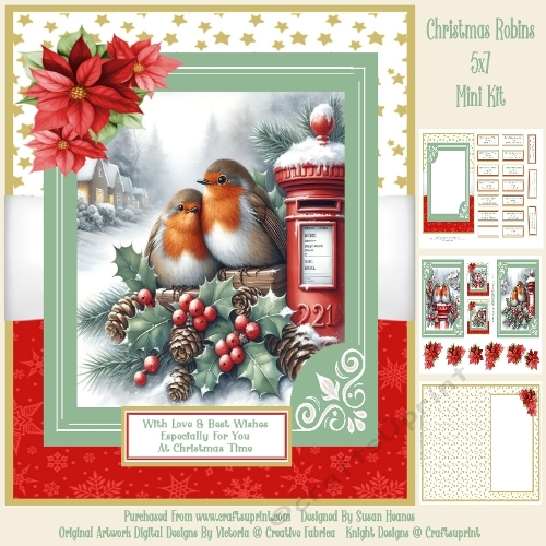 Christmas Robins - 5x7 Mini Kit