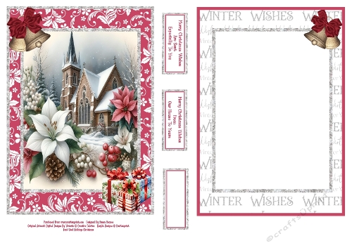 The Winter Village Church - 5x7 Quick Card