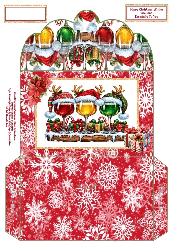 Christmas Wine Glasses - Money Wallet