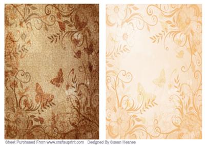 Brown and Peach Butterfly Card Fronts
