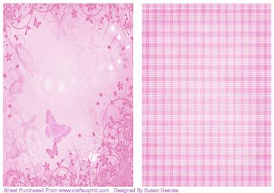 Pink Butterfly and Plaid Card Fronts