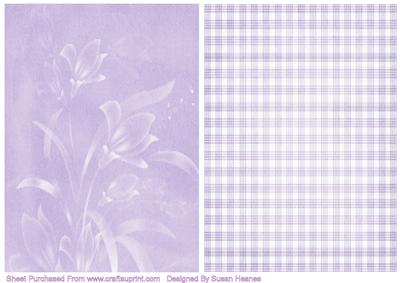 Purple Floral and Lilac Plaid Paper