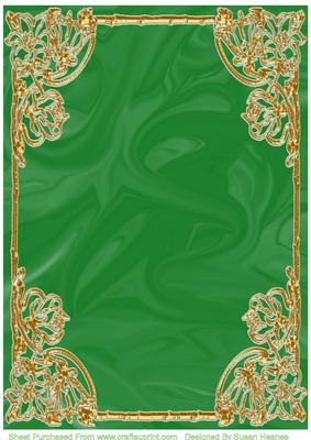 Christmas Green Silk Card Front