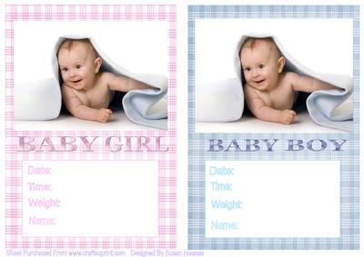 Baby Boy and Girl Birth Announcement