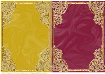 Gold and Burgandy Silk Card Fronts