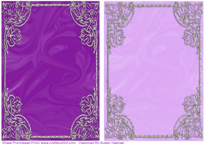 Purple and Lilac Silk Card Fronts