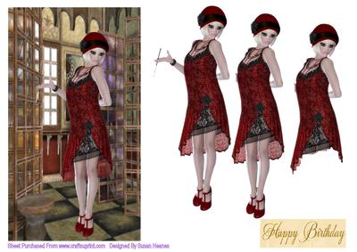Art Deco Beauty in Red