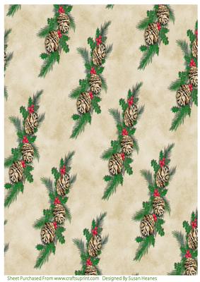 Christmas Fir Cones Paper