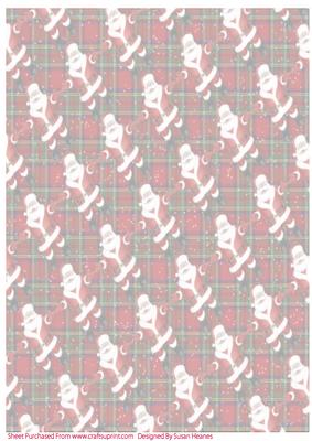 Pale Tartan Santa Claus Paper