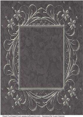 Smokey Grey and Silver Vintage Card Front