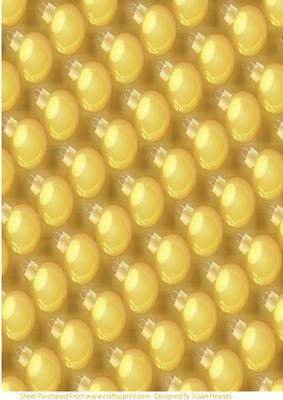 Gold Christmas Baubles Paper