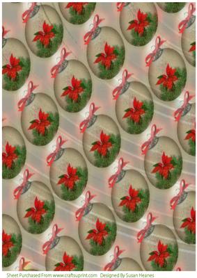 Poinsettia Baubles Paper
