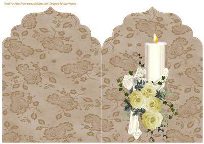 Cream Candle and Roses Elegant Top