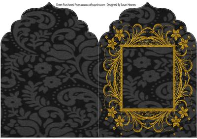 Black and Gold Elegant Top Card Base