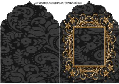 Black and Copper Elegant Top Card Base