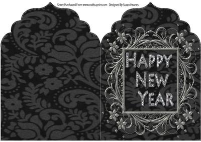 Black and Silver Happy New Year Elegant Top