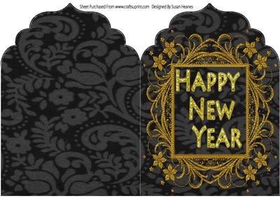 Black and Gold Happy New Year Elegant Top