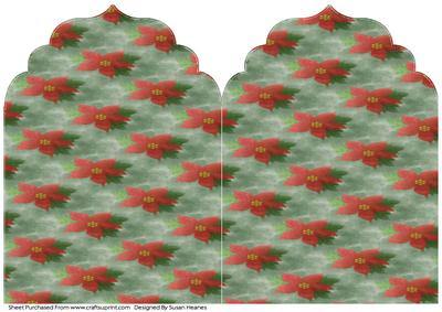 Christmas Poinsettia Elegant Top Card Base