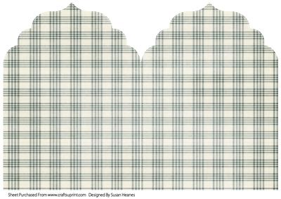 Christmas Green Plaid Elegant Top Card Base
