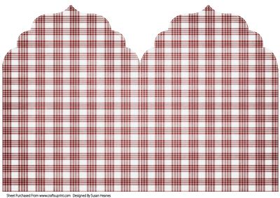 Christmas Red Plaid Elegant Top Card Base