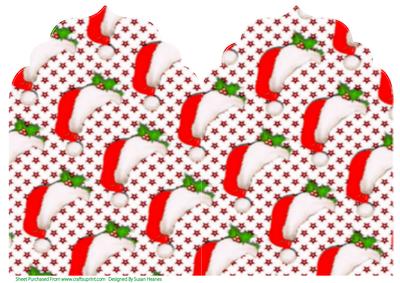 Santa Hats Elegant Top Card Base 2