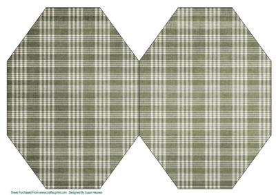 Holly Green Plaid Octagon Card Base
