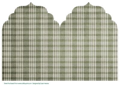 Holly Green Plaid Elegant Top Card Base