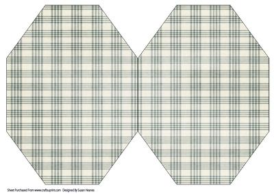 Christmas Green Plaid Octagon Card Base