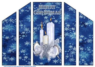 Ice Blue Christmas Candles Theatre Card