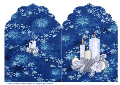 Ice Blue Christmas Candles Elegant Top