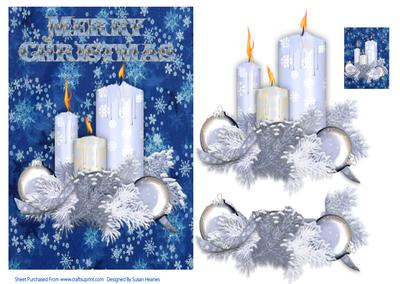 Ice Blue Christmas Candles