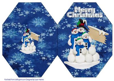 Winter Snowman Octagon Card