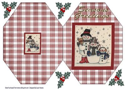 Cheery Snowman Octagon Card