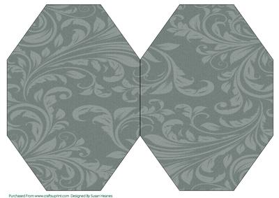Dark Green Swirls Octagon Card Base