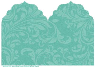 Green Swirls Elegant Top Card Base