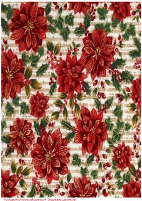 Poinsettia and Music Paper